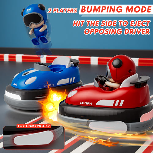 2-Player Battle 3-5 rc Car Toddler Boys Christmas Toy | Cartoon Remote Control Bumper Cars with Light & Sound – Racing Set (Drift + Collision Modes) | 360° Spinning | Rechargeable Kids’ Race Cars